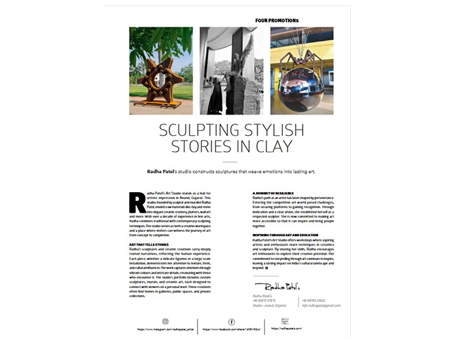 Radha Patel featured in Four India September Edition