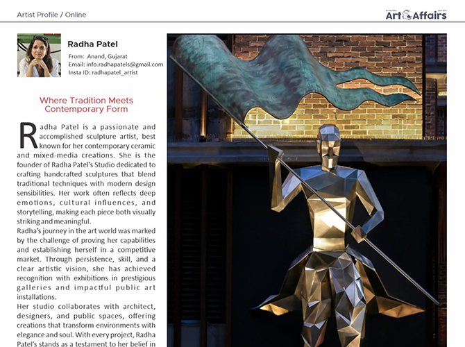 Radha Patel Artist Feature in ArtAffairs Online Magazine